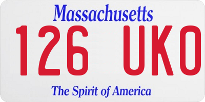 MA license plate 126UK0