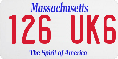 MA license plate 126UK6