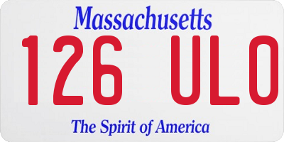 MA license plate 126UL0