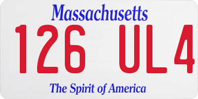 MA license plate 126UL4