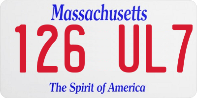 MA license plate 126UL7