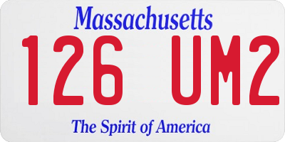 MA license plate 126UM2
