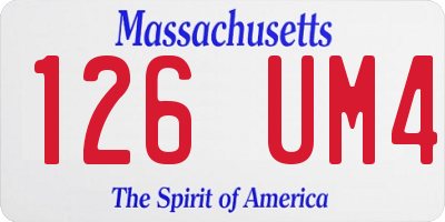 MA license plate 126UM4