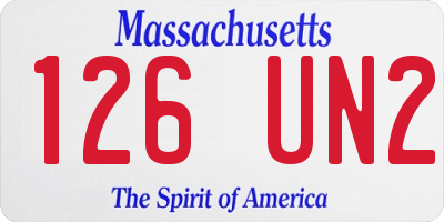 MA license plate 126UN2