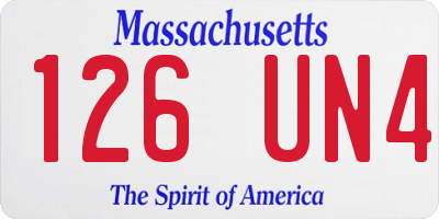 MA license plate 126UN4