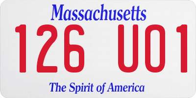 MA license plate 126UO1