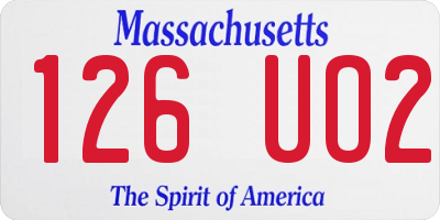 MA license plate 126UO2