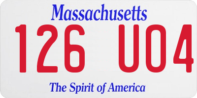 MA license plate 126UO4