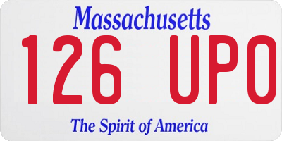 MA license plate 126UP0