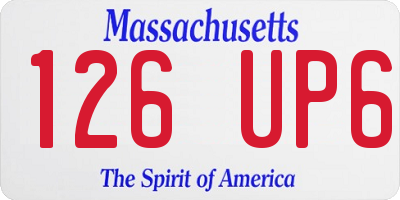 MA license plate 126UP6