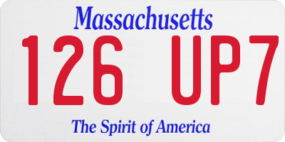 MA license plate 126UP7