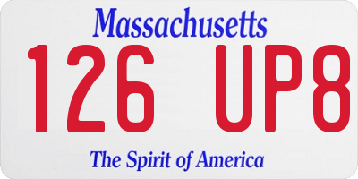 MA license plate 126UP8