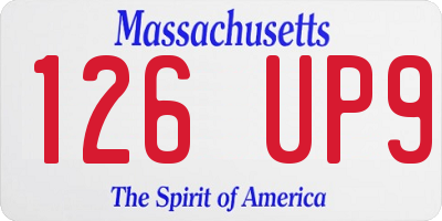 MA license plate 126UP9