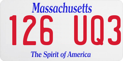 MA license plate 126UQ3