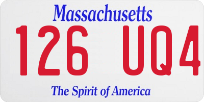 MA license plate 126UQ4