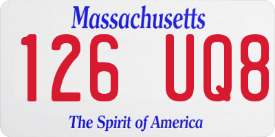MA license plate 126UQ8