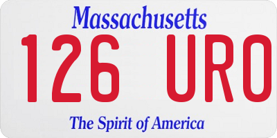 MA license plate 126UR0