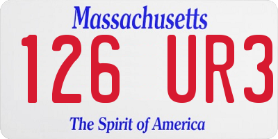 MA license plate 126UR3