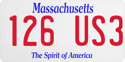 MA license plate 126US3