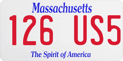 MA license plate 126US5