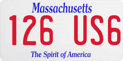 MA license plate 126US6