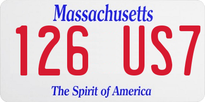MA license plate 126US7