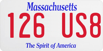 MA license plate 126US8