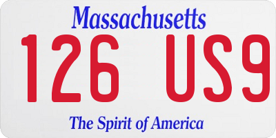 MA license plate 126US9