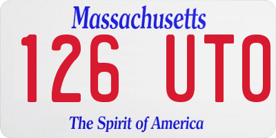 MA license plate 126UT0