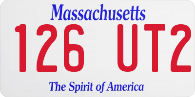MA license plate 126UT2