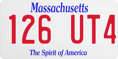 MA license plate 126UT4