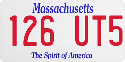 MA license plate 126UT5