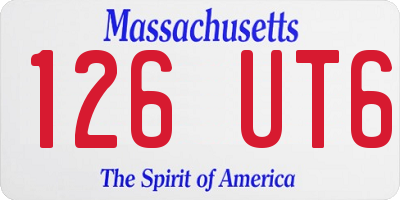 MA license plate 126UT6
