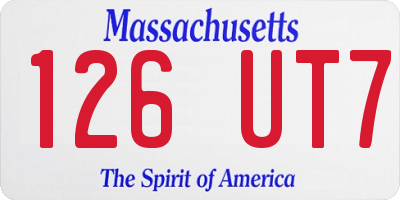 MA license plate 126UT7