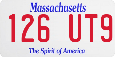 MA license plate 126UT9
