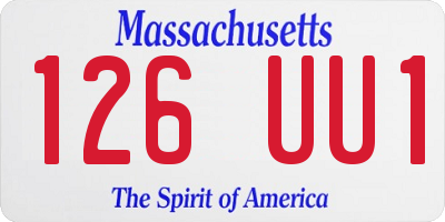 MA license plate 126UU1