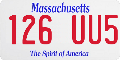 MA license plate 126UU5