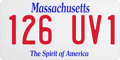 MA license plate 126UV1