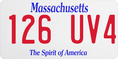 MA license plate 126UV4