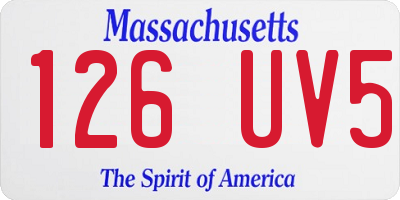 MA license plate 126UV5