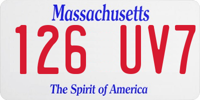 MA license plate 126UV7