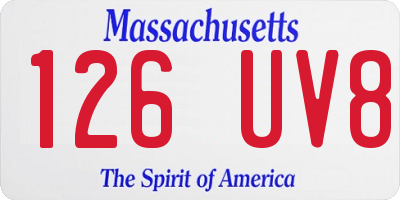 MA license plate 126UV8