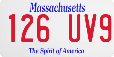 MA license plate 126UV9