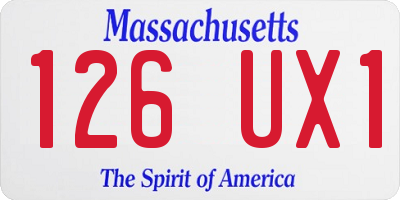MA license plate 126UX1