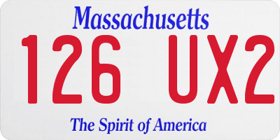 MA license plate 126UX2