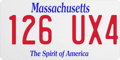 MA license plate 126UX4