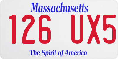 MA license plate 126UX5