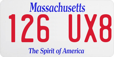 MA license plate 126UX8