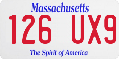 MA license plate 126UX9