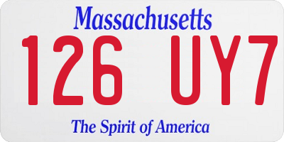 MA license plate 126UY7